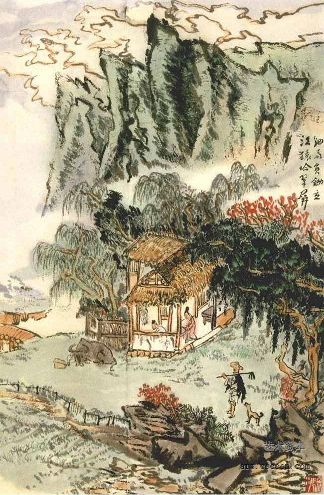 陆俨少 杜甫诗意册(5)